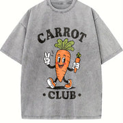 Carrot Club Toddler Cute Veggie Baby Easter Baby Shower Vintage Washed T-Shirt in Gray