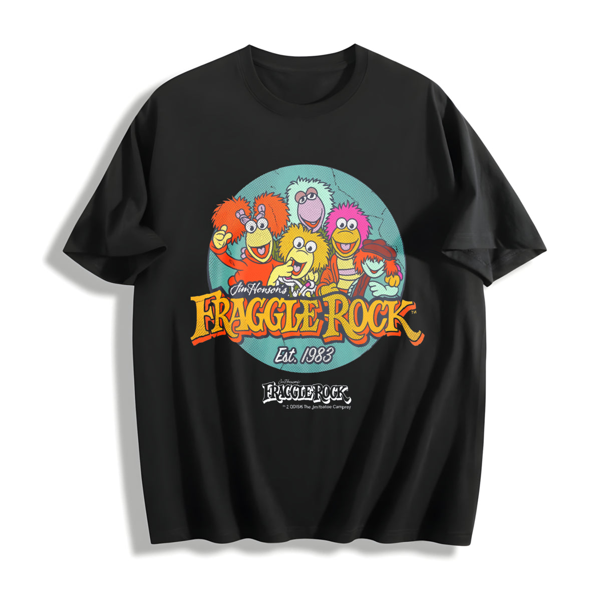Fraggle Rock Jim Henson's Licensed for Classic for Movie Cotton T-Shirt in Black