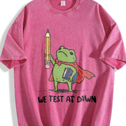 We Test at Dawn Teacher Frog Vintage Washed T-Shirt in Red