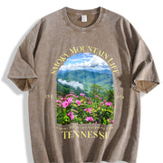 Smoky Mountain Life Vintage Washed T-Shirt in Brown