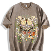 Coastal Granddaughter Sun-faded Moth & Botanical Ultra Vintage Washed T-Shirt in Brown