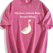 Goose Inclusion Everyone Belongs for Teachers Vintage Washed T-Shirt in Red