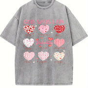 ✝️ Love Jesus God Vintage Washed T-Shirt in Gray