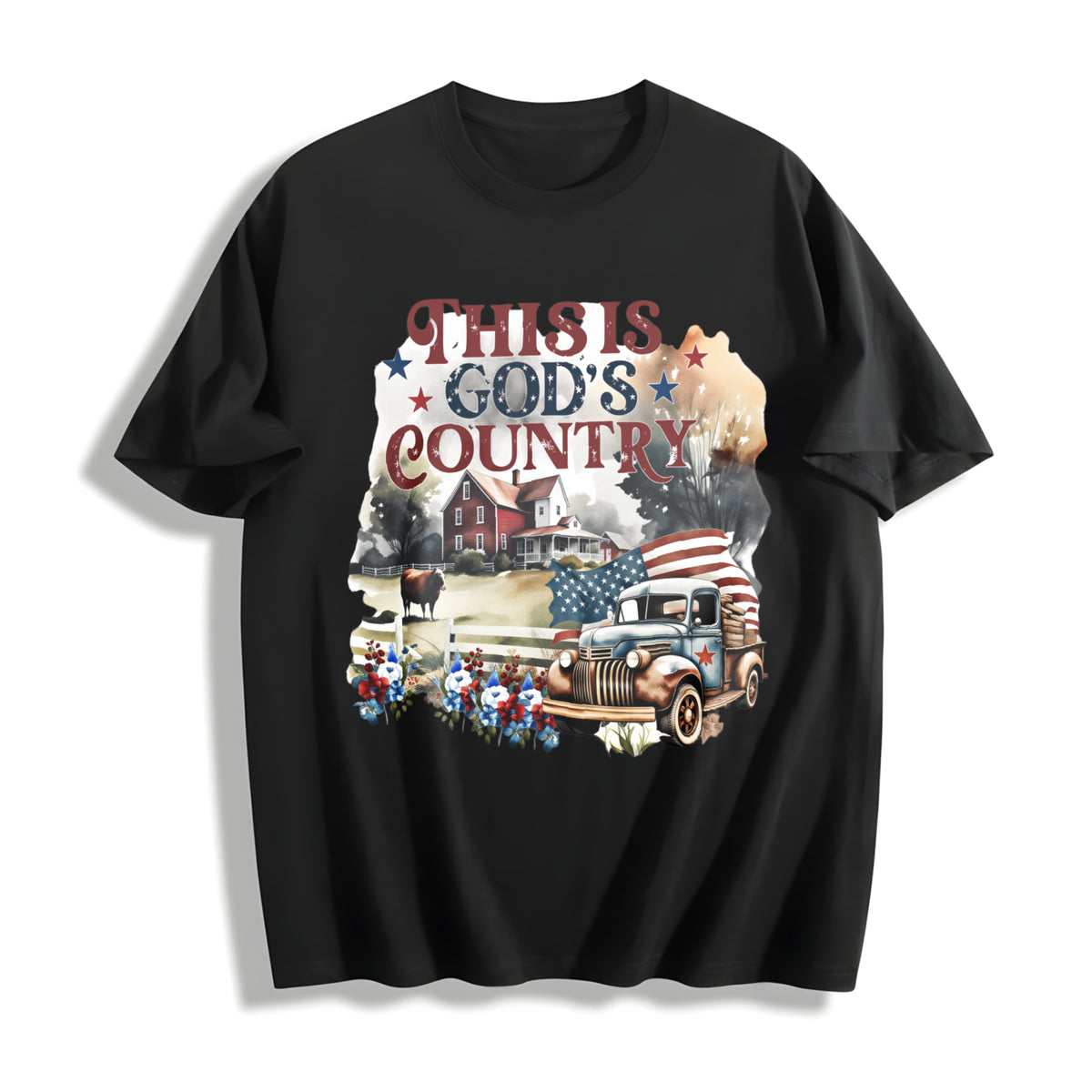 Colors- Autumn Pumpkin Halloween Christmas Thanksgiving Cotton T-Shirt in Black