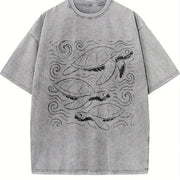 Turtles ® Ocean 90s Vintage Washed T-Shirt in Gray