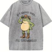 If I Shenan Once I'll Shenanigan vintage washed oversized T-shirt in Gray