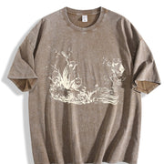 ® Frog Musicians 90s Vintage Washed T-Shirt in Brown