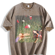 Passed Out Party Doll Vintage Washed T-Shirt in Brown
