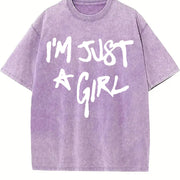 I'm Just Vintage Washed T-Shirt in Purple