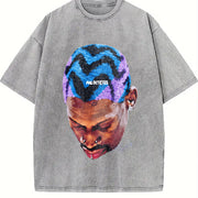 Retro- Short-sleeve Made Of Vintage Washed T-Shirt in Gray
