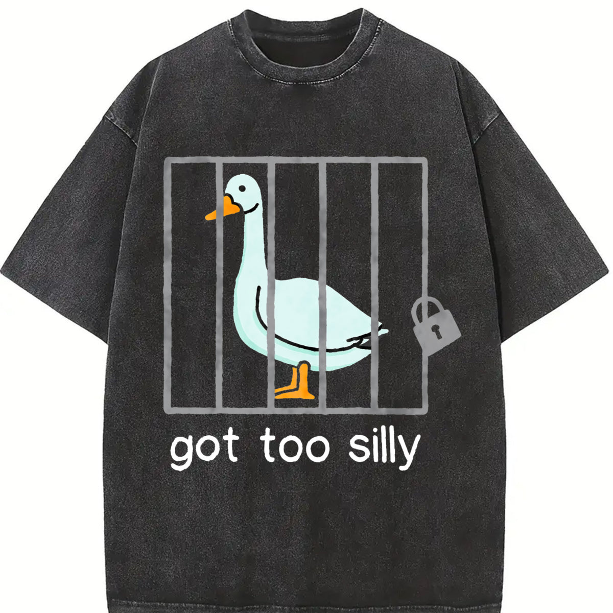 Silly Goose Got Too Silly For Him For Her vintage washed oversized T-shirt in Black