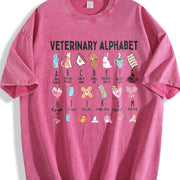 Veterinarian Veterinary Medicine Vintage Washed T-Shirt in Red
