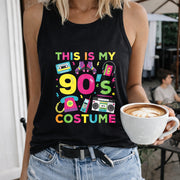 This Is My 90s Costume Women's Color Cotton Tank Top in Black