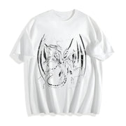 Y2k Blue Eye Cybersigilism Cotton T-Shirt in White