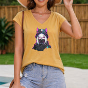 Cyber Cat-ear Anime Sleeveless Tank Women's Color Cotton Tank Top in Yellow