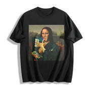 Mona Lisa Cotton T-Shirt in Black