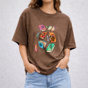 Fan Of ACOTAR Series vintage washed oversized T-shirt in Brown