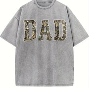 Custom Moss Dad Camo Hunting Dad Vintage Washed T-Shirt in Gray
