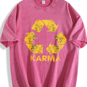 Karma Recycler Motivational Positivity Universe Novelty Vintage Washed T-Shirt in Red