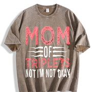 Mother of Triplets Vintage Washed T-Shirt in Brown