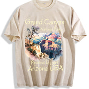 Grand Canyon National Park Vintage Washed T-Shirt in Beige