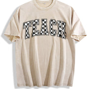 Checkered Teacher for Teacher Vintage Washed T-Shirt in Beige