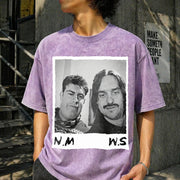 Nick Miller & Schmidt Vintage Washed T-Shirt in Purple