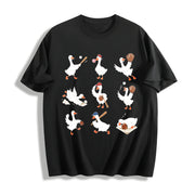Silly Goose Baseball Cotton T-Shirt in Black