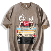 Retro Truck for & Country Western Vintage Washed T-Shirt in Brown