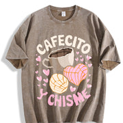 Latina Mexican Baked Concha Pastry Conchas Vintage Washed T-Shirt in Brown