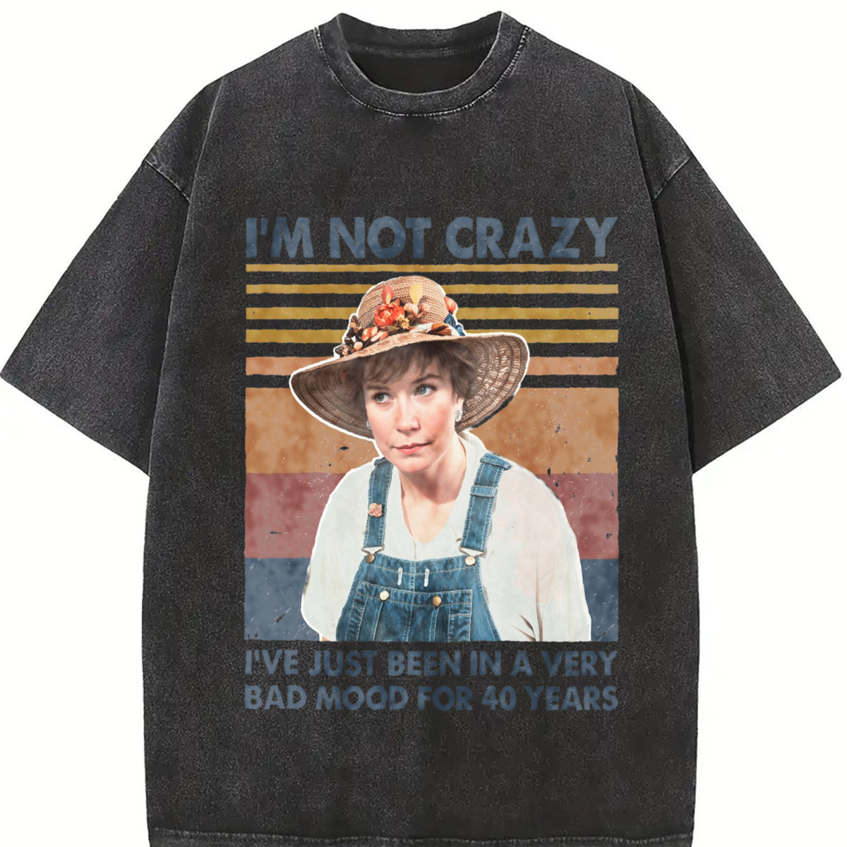 I'm Not Crazy Vintage Washed T-Shirt in Black