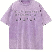 Walk for Peace Compassion Mindfulness for Peace Vintage Washed T-Shirt in Purple