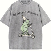 Fuc k Ice FDT Anti ICE Frog and Batik vintage washed oversized T-shirt in Gray