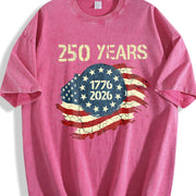 250 Years 1776-2026 Vintage Washed T-Shirt in Red