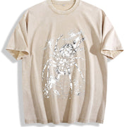 Spider 90s Retro ® Web Gothic Grunge Y2k Vintage Washed T-Shirt in Beige