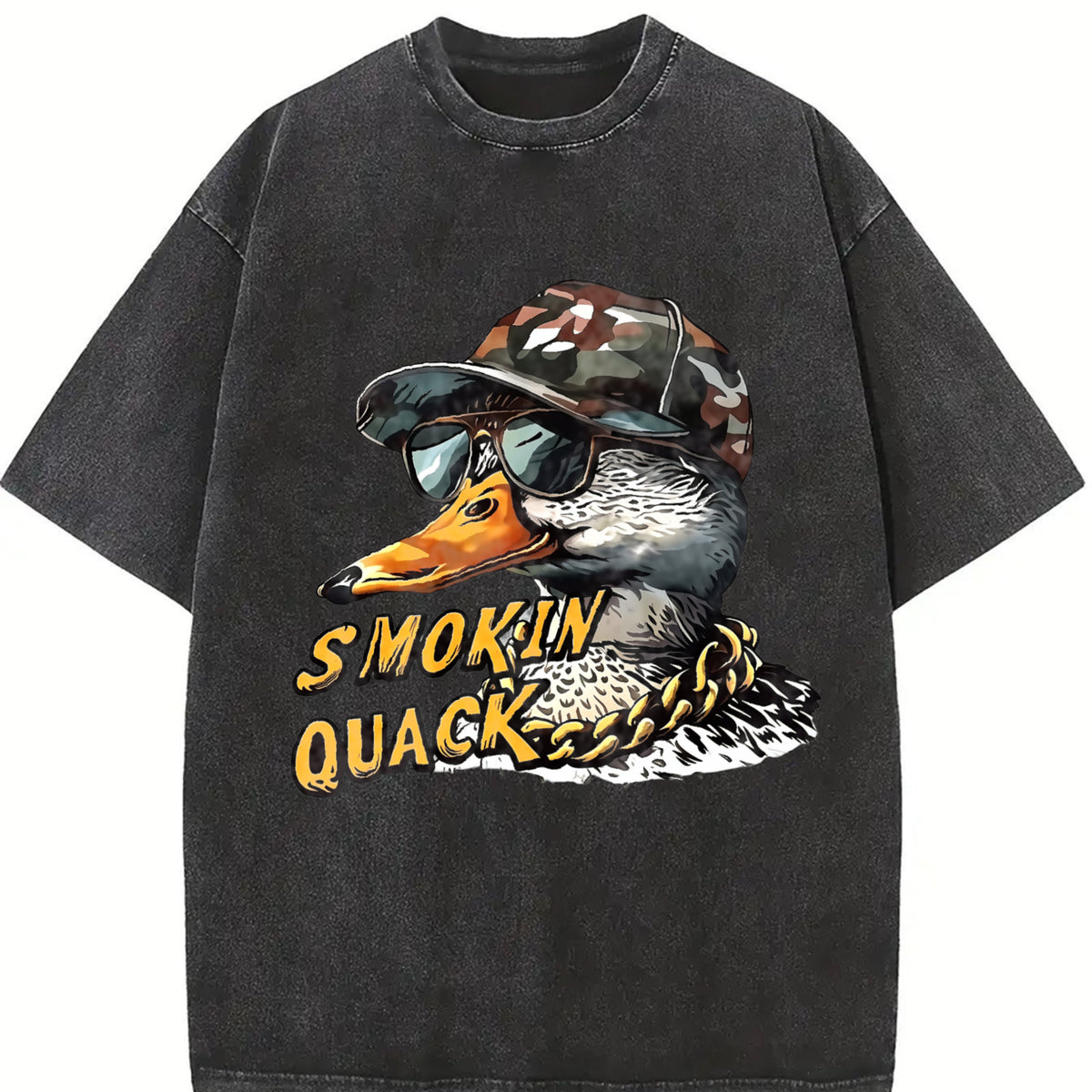 Southern Hunting Duck Vintage Washed T-Shirt in Black