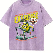A Fit Pear Is a Happy Pear Exercise Vintage Washed T-Shirt in Purple