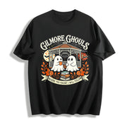 Cute Gilmore Ghouls Cotton T-Shirt in Black