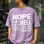 NOPE NOT GOING to HELL Vintage Washed T-Shirt in Purple