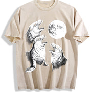 Seal Moon Pepper Sea Lion Vintage Washed T-Shirt in Beige