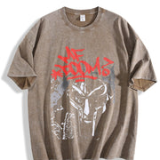 Mf Doom 90s hip hop Rapper Lover vintage washed oversized T-shirt in Brown