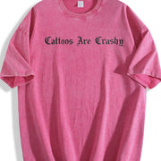Cattoos Are Crashy Vintage Washed T-Shirt in Red