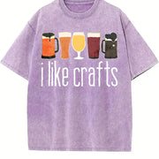 I Like Craft Beer Lover Vintage Washed T-Shirt in Purple