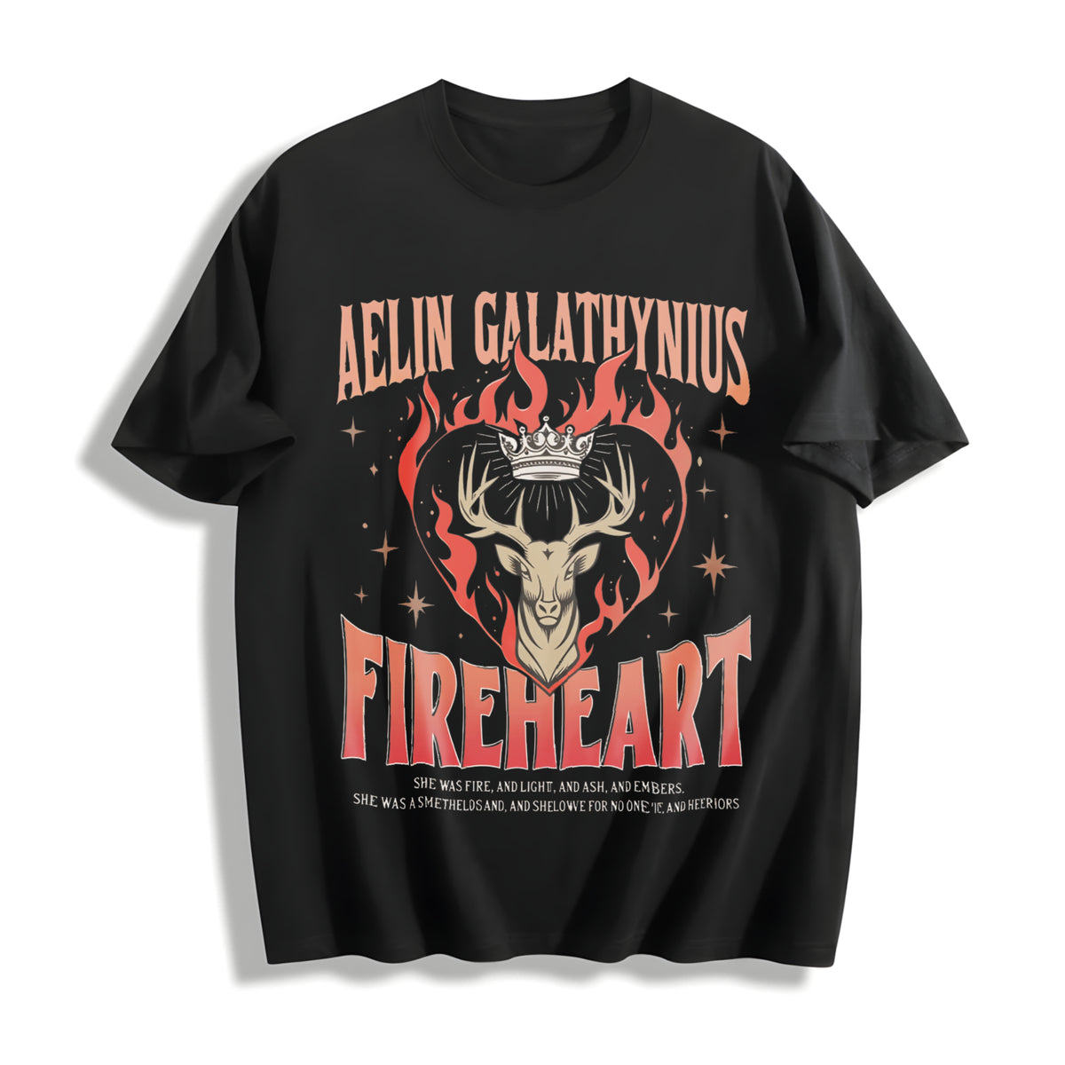 Throne of Glass Fan (2 Sides) Cotton T-Shirt in Black