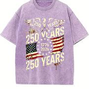 Coastal Grandpa & Urban Explorer Statement: 250 Years Vintage Washed T-Shirt in Purple