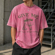 Give Me Your Social Capybara Vintage Washed T-Shirt in Red
