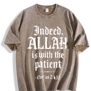Qur’an 2:153 – Faith with Bold Patience Verse Christian vintage washed oversized T-shirt in Brown