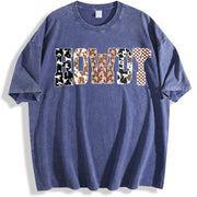 Howdy Western Yee Haw Cowgirls vintage washed oversized T-shirt in Blue
