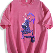 Sasuke Anime - Stylish for True Naruto Fans for Vibes vintage washed oversized T-shirt in Red