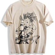 Jojo's Bizarre Adventure Anime Manga Vintage Washed T-Shirt in Beige